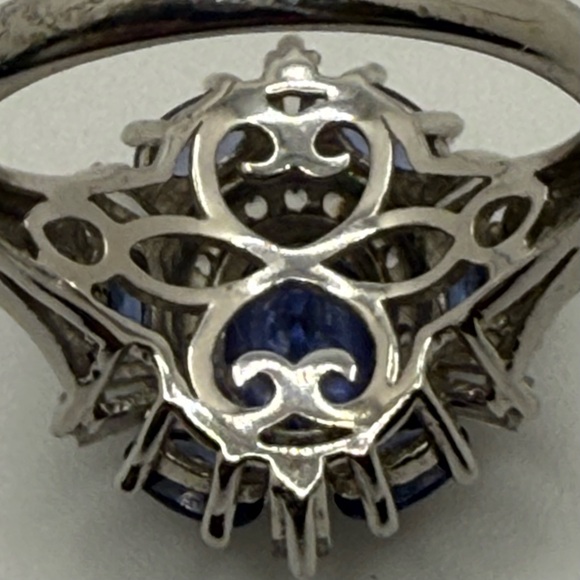 Vintage Sterling Silver Tourmaline Ring sz 10 - Picture 8 of 14